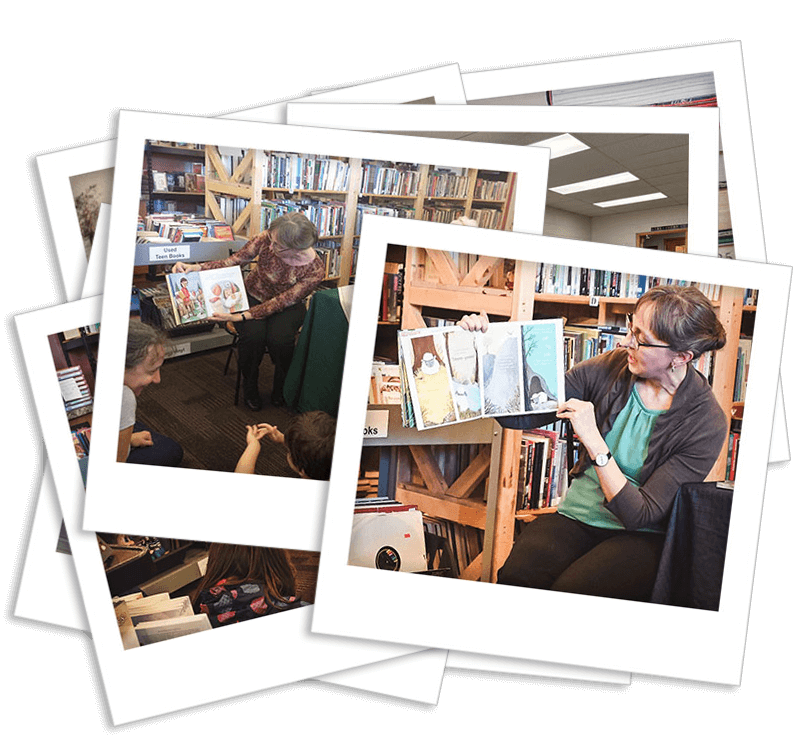 Snapshots of Maria Antonia during schools visits